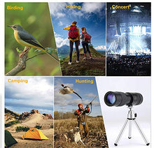 Load image into Gallery viewer, 4K 10-300X40mm Super Telephoto Zoom Monocular Telescope, Waterproof Fogproof Monocular with Smartphone Holder &amp; Tripod -for Bird Watching/Hunting/Camping/Travelling/Hiking (with Tripod and Clip)
