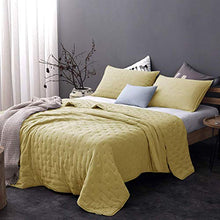 Load image into Gallery viewer, GOONE Lightwight Quilt Set for Summer,3 Piece Reversible Comforter Set, All Season Comfy Bedding, Thin Microfiber Solid Hypoallergenic Quilt, Yellow Clolor,Queen Size Comforter with 2 Shams
