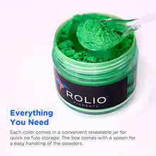 Load image into Gallery viewer, Rolio - Mica Powder - 24 Jars of Pigment for Paint, Dye, Soap Making, Nail Polish, Epoxy Resin, Candle Making, Bath Bombs, Slime
