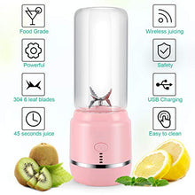 Load image into Gallery viewer, Portable Blender, Personal Blender, Mini Juicer Cup USB Rechargeable and Personal Size Blender Smoothies akes,402ml,Fruit Juice, Mixer
