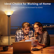 Load image into Gallery viewer, Floor Lamp - Standing Lamp, 9W LED Floor Lamp, Energy Saving &amp; 50,000hrs Long Lifespan, 3000K Warm White, Eye-Caring, Torchiere Floor Lamps for Bedroom, Living Room, Office, Reading, Black Floor Lamps
