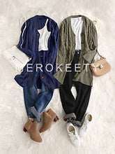 Load image into Gallery viewer, MEROKEETY Womens Long Sleeve Cable Knit Long Cardigan Open Front Button Sweater Outerwear Plum
