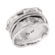 Load image into Gallery viewer, Silpada 'Wave Rider' Scalloped Spinner Ring in Sterling Silver, Size 9
