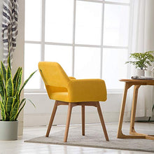 Load image into Gallery viewer, Lansen Furniture (Set of 2) Modern Living Dining Room Accent Arm Chairs Club Guest with Solid Wood Legs (Yellow)
