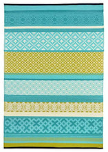 Load image into Gallery viewer, Green Decore Prime Plastic Stain Proof Reversible Fade Resistant Premium Patio Outdoor Rug (Turquoise Blue Green, 6x9)
