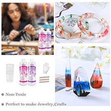 Load image into Gallery viewer, Epoxy-Resin-Crystal-Clear-Kit for Art, Jewelry, Crafts，Coating- 16 OZ Including 8OZ Resin and 8OZ Hardener | Bonus 4 pcs Measuring Cups, 3pcs Sticks, 1 Pair Rubber Gloves by PUDUO
