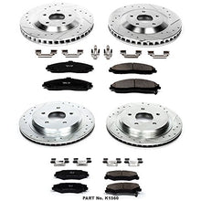 Load image into Gallery viewer, Power Stop K1560 Front and Rear Z23 Carbon Fiber Brake Pads with Drilled &amp; Slotted Brake Rotors Kit
