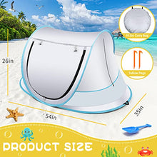 Load image into Gallery viewer, Baby Beach Tent,Large Pop Up Sun Shade,Portable Baby Travel/ Play Tent with Mosquito Net,Indoor,UPF 50+ UV Protection Sun Shelters

