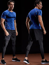 Load image into Gallery viewer, Neleus Men's 3 Pack Compression Baselayer Athletic Workout T Shirts,5022,Black,Grey,Red,3XL
