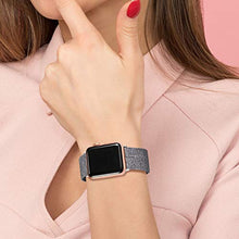 Load image into Gallery viewer, Haveda Fabric Compatible for Apple Watch Band Series 6 Series 5/4 40mm, Soft Accessories for Apple watch SE, iwatch bands 38mm womens, Cloth for Apple Watch band 38mm Series 3 2/1 Men (Light Gray)
