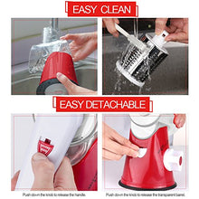 Load image into Gallery viewer, Cambom Rotary Cheese Grater Shredder Chopper Round Tumbling Box Mandoline Slicer Nut Grinder Vegetable Slicer, Hash Brown, Potato with Strong Suction Base
