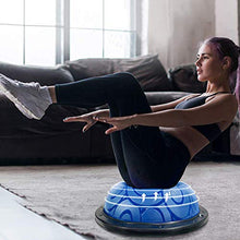 Load image into Gallery viewer, ATIVAFIT Half Ball Balance Trainer with Straps Yoga Balance Ball Anti Slip for Core Training Home Fitness Strength Exercise Workout Gym (Blue)
