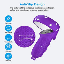 Load image into Gallery viewer, Relohas Oculus Quest 2 Accessories Set, Touch Controller Grip Leather Cover, Front Face Protector Cover, Silicone Face Cover with Lens Protective Cover, Protect Your VR in All Aspects(4PCS, Purple)
