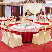 Load image into Gallery viewer, 100PCS Wedding Chair Decorations Stretch Chair Bows and Sashes for Party Ceremony Reception Banquet Spandex Chair Covers slipcovers (100, Red)
