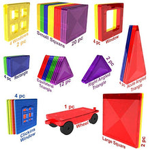 Load image into Gallery viewer, Desire Deluxe Magnetic Tiles Blocks Building Set for Kids – Learning Educational Toys for Boys Girls for Age 3 - 8 Year-Old – Birthday Present Gift (57PC)
