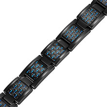 Load image into Gallery viewer, Blue Carbon Fiber Titanium Magnetic Bracelet Adjustable By Willis Judd
