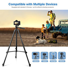 Load image into Gallery viewer, UBeesize 50” Phone Tripod Stand, Aluminum Lightweight Tripod for Camera and Phone, Cell Phone Tripod with Phone Holder and Carry Bag, Compatible with iPhone &amp; Android
