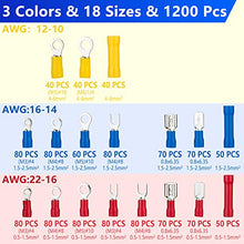 Load image into Gallery viewer, Wire Crimp Connectors 1200pcs, Eventronic Insulated Electrical Wire Terminals, Ring, Spade, Butt, Quick Disconnect, Piggy Back, Bullet Connector, with 18 Size Electric Wire Connectors Kit
