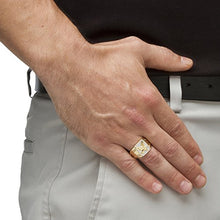 Load image into Gallery viewer, Men's 18K Yellow Gold over Sterling Silver Genuine Diamond Accent Two Tone Eagle Ring Size 8
