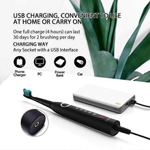 Load image into Gallery viewer, Electric Toothbrush - Dentist Recommended Smart Sonic Toothbrush with 5 Modes, 8 Dupont Brush Heads &amp; Travel Case Included, USB Fast Charging, Black
