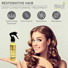 Load image into Gallery viewer, Brazilian Miracle Natural Hair Treatment with Deep Conditioning Argan and Coconut Oils, Liquid Mask Repairs Damage with Advanced Hydration, Conditions Long, Frizzy, Dry, Colored Hair 120mL

