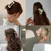Load image into Gallery viewer, 8pcs Hair Clips Set, Non-slip Hair Claw Clips Rectangle Claw Clips 3.5 in. Acrylic Banana Claw Clips Matte Hair Clips Hair Clamps Hair Styling Accessories for Women Girls Thin to Thick Hair, 8 Colors.

