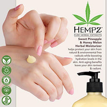 Load image into Gallery viewer, Hempz Sweet Pineapple &amp; Honey Melon Moisturizing Skin Lotion, Natural Hemp Seed Herbal Body Moisturizer with Jojoba, Natural Extracts, Vitamin A and E, 17 oz, 2 Pack Bundle

