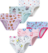 Load image into Gallery viewer, Naivete Pure Cotton Princess Donut Mermaid Little Girls Briefs Soft Toddler Underwear(Pack of 6) 5T

