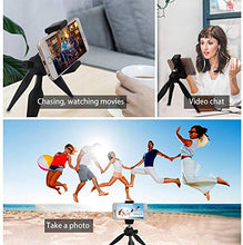 Load image into Gallery viewer, Mini Phone Tripod, LINKCOOL Lightweight Tabletop Tripod for IPhone Samsung Cellphone Camera DSLR Gopro with 360 Rotating Metal Ball Head &amp; Universal Phone Mount Holder &amp; Wirless Remote Control - Black
