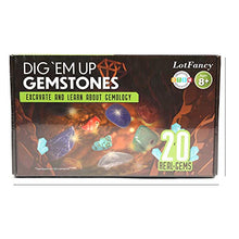 Load image into Gallery viewer, LotFancy Gem Digging Kit for Kids, Gemstone Dig Kit, Gem Mining Tool, Excavate 20pc Gemstones Including Crystal Amethyst Topaz - STEM Science Toy Gift with Storage Pouch for Boys Girls Adults
