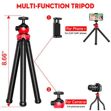Load image into Gallery viewer, SR SUN ROOM Compatible Portable Flexible Cell Phone Tripod Stand for iPhone and Samsung Android Smart Phone with Remote and Universal Clip 360° Rotating
