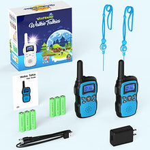 Load image into Gallery viewer, Wishouse 2 Rechargeable Walkie Talkie for Kids with Charger Battery,Family Walky Talky for Adult Cruise Ship, Outdoor Camping Hiking Fun Toys Birthday Xmas Gift for Girls Boys Blue
