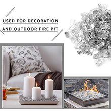 Load image into Gallery viewer, CJGQ Fire Glass 20LB for Fire Pit Extreme Tempature Rating Good for Propane or Natural Gas Reflective Fireplace Glass Crystal White
