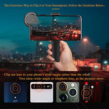 Load image into Gallery viewer, Phone Camera Lens Pro with Tripod - ANGFLY 4K HD 2 in 1 Aspherical Wide Angle Lens &amp; Super Macro Lens,Clip-On Cell Phone Camera Lenses Compatible with iPhone,Android,Samsung Mobile Phones and Tablets
