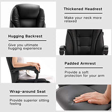Load image into Gallery viewer, Hbada Ergonomic Executive Office Chair, PU Leather Swivel Desk Chair,Adjustable Height High-Back Reclining Chair with Padded Armrest and Footrest,Black
