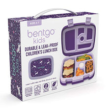 Load image into Gallery viewer, Bentgo Kids Prints (Unicorn) - Leak-Proof, 5-Compartment Bento-Style Kids Lunch Box – Ideal Portion Sizes for Ages 3 to 7 – BPA-Free and Food-Safe Materials
