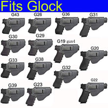 Load image into Gallery viewer, IWB Leather Holster for Inside Waistband Concealed Carry Fits:S&amp;W M&amp;P Shield-Glock19 26 29 30 32 43-Beretta Px4-RUGER EC9s-SIG-HK-Taurus-XDS or Similar Sized Handguns
