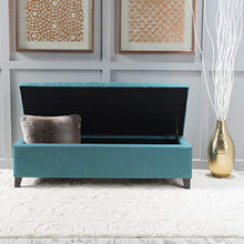 Load image into Gallery viewer, Christopher Knight Home Mission Fabric Storage Ottoman, Dark Teal
