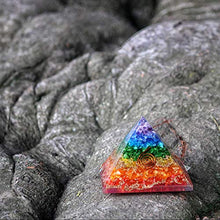 Load image into Gallery viewer, Crystal Vibe Energy Generator Orgone Pyramid for EMF Protection Healing Meditation Reiki Seven Chakra Balancing Natural Orgonite Stone Rainbow Large Size 75-80 mm

