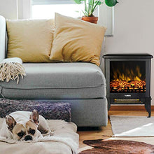 Load image into Gallery viewer, TURBRO Suburbs TS17 Compact Electric Fireplace Stove, Freestanding Stove Heater with Realistic Flame - CSA Certified - Overheating Safety Protection - for Small Spaces - 18" 1400W
