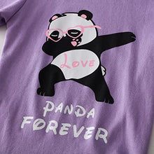 Load image into Gallery viewer, Pajamas for Girls Cute Purple Pandas Sleepwear Little &amp; Big Kids Short Sleeve Loungewear PJ Clothes 3PCS Set Size 7
