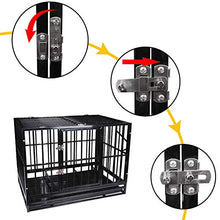 Load image into Gallery viewer, 48'' Size Heavy Duty Pet Dog Cage Strong Metal Crate Kennel Playpen w/Wheels&amp;Tray

