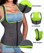 Load image into Gallery viewer, GAODI Women Waist Trainer Vest Slim Corset Neoprene Sauna Tank Top Zipper Weight Loss Body Shaper Shirt (S,Gray)
