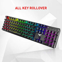 Load image into Gallery viewer, Mechanical Keyboard and Mouse, Havit Wired Gaming Keyboard Blue Switch 104 Keys Rainbow Backlit Keyboard and 7 Button Wired Mouse 4800 DPI for PC Computer Gamer (Black)
