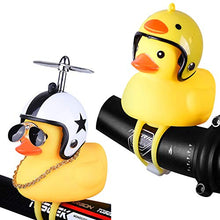 Load image into Gallery viewer, Omeet 2 Pack - Lovely Yellow Duck Bike Bell, Kids Bike Horn, Rubber Yellow Duck Bicycle Accessories with LED Light and Propeller - for Kids Toddler Children Adults Sport Outdoor
