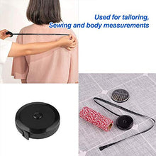Load image into Gallery viewer, Soft Tape Measure Retractable Measuring for Body Fabric Sewing Tailor Cloth Knitting Craft Weight Loss Measurements Retractable Black Dual Sided Tape Measure Body Measuring 1 Pack
