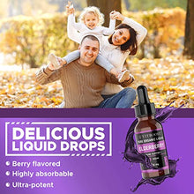 Load image into Gallery viewer, VITBOOST Vegan Liquid B12 Drops – 60 x 5000 mcg Extra Strength Raspberry Flavored Vit B12 Supplement &amp; VITBOOST Extra Strength Vegan 200mg Organic Elderberry Syrup Kids &amp; Adults Antioxidant Supplement
