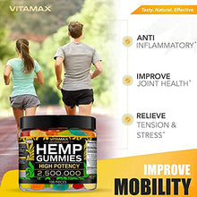 Load image into Gallery viewer, Vitamax Hemp Gummies - Great for Peace &amp; Relaxation - 2,500,000 - Natural Fruit Flavors Tasty Relief – Made in USA – Relaxing Gummies – 100ct
