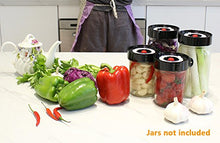 Load image into Gallery viewer, AMZUShome Fermenting Lids Kit Waterless Airlock For Wide Mouth Mason Jar Fermentation Not Crock Pots,Make Sauerkraut,Kimchi,Pickles Or Fermented Foods.4 Pack+1 Pump(Black)
