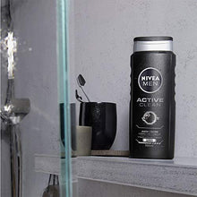 Load image into Gallery viewer, NIVEA MEN DEEP Active Clean Charcoal Body Wash, Cleansing Body Wash with Natural Charcoal, 3 Pack of 16.9 Fl Oz Bottles
